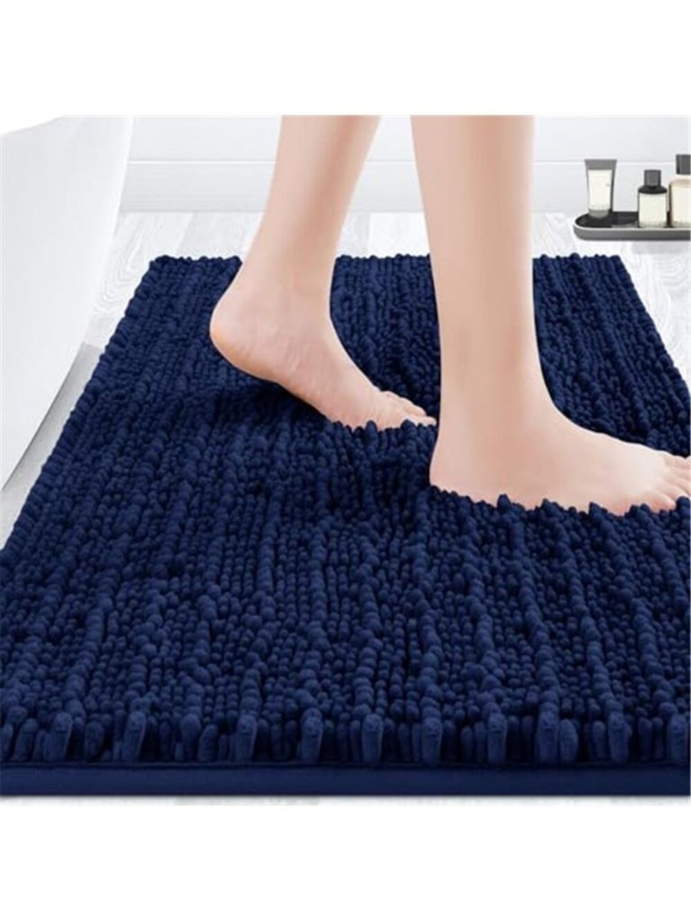 Chenille Floor Bath Mat 20x32 Plush Bathroom Rug Non Slip Absorbent Soft Shaggy
